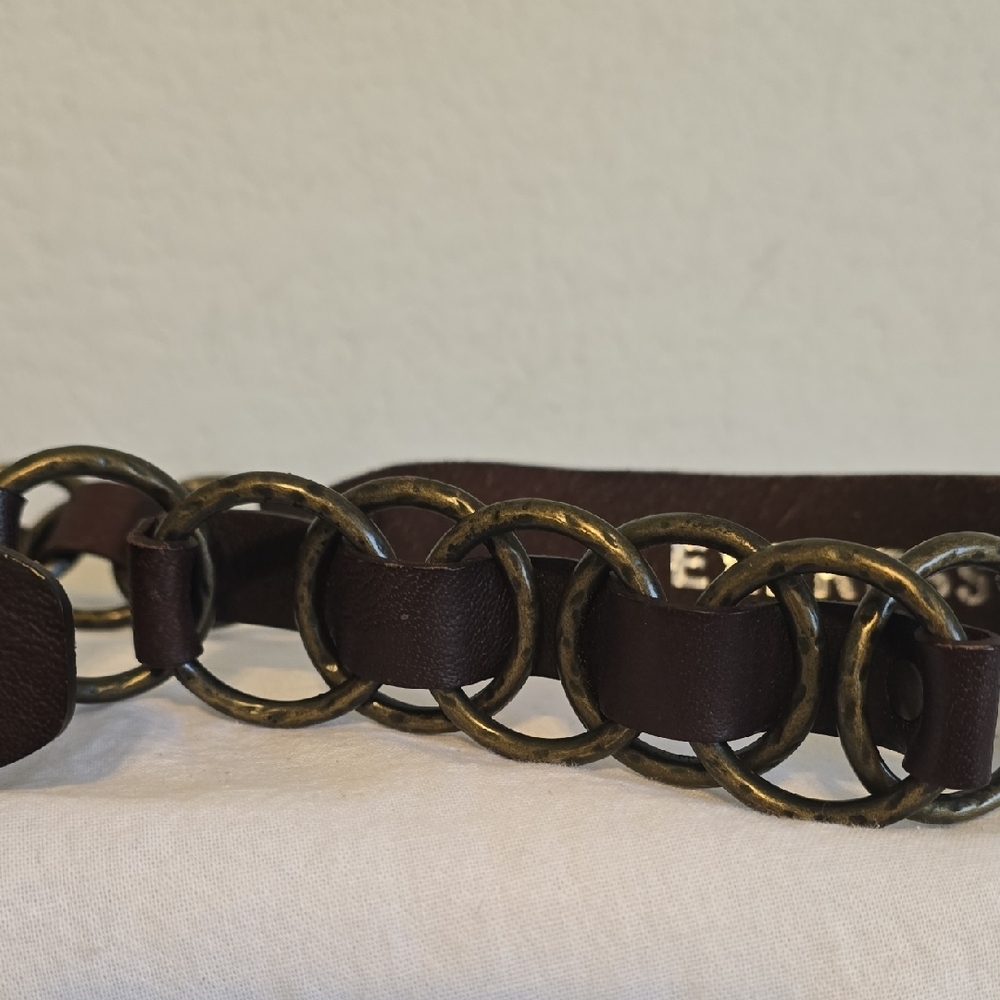 Express Dark Brown Leather Belt. Size Small - Picture 5 of 12